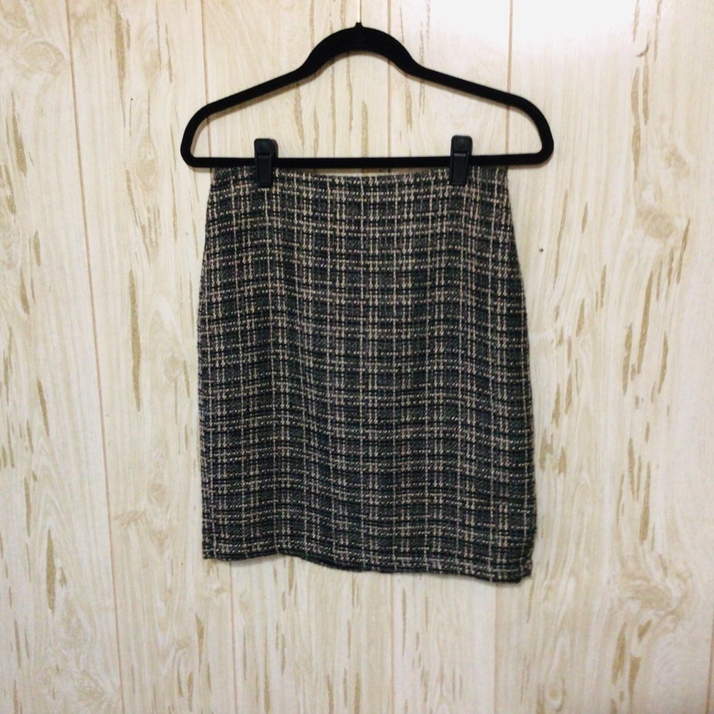 Banana Republic Factory Gray Black Woven Skirt Size 2